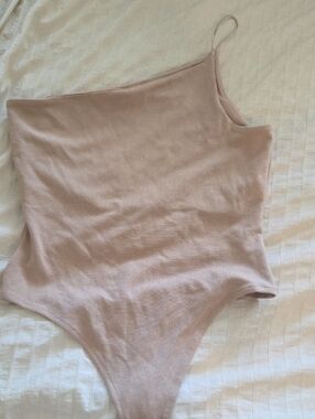 Women’s One-Shoulder Bodysuit in Tan